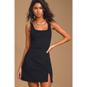 Lulus Always Admired Black Sleeveless Mini Dress - Size L